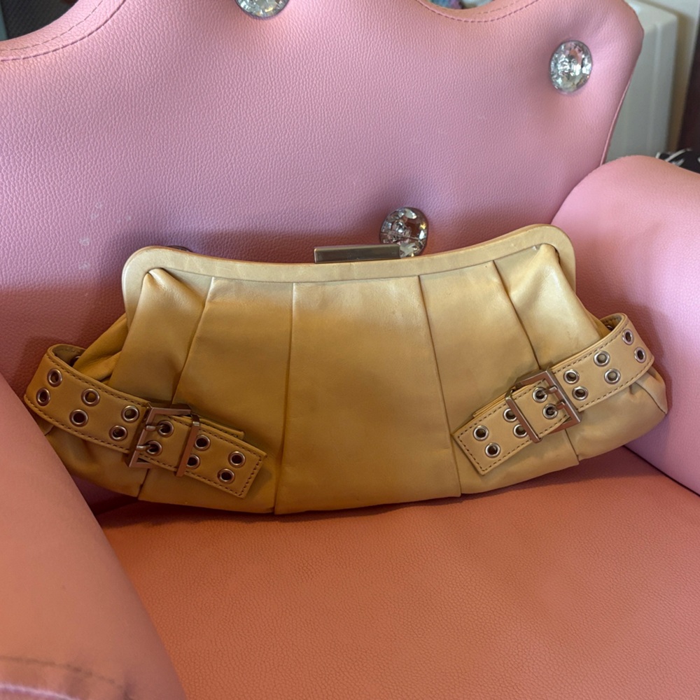 Charles David Elegant Gold Clutch Bag